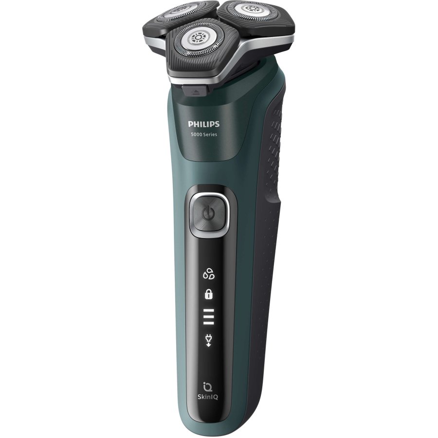 Philips Series 5000 Wet & Dry Rasierer mit Reinigungskapseln und Etui, Dunkelgrn