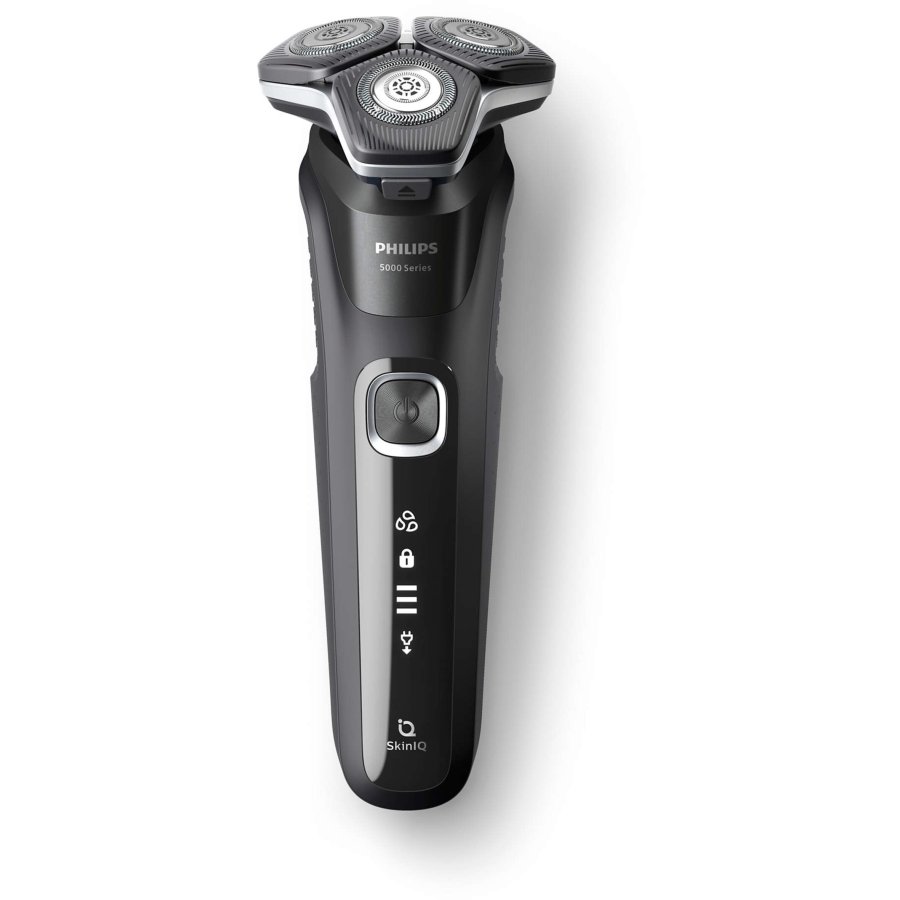 Philips Series 5000 Wet & Dry Rasierer mit Reinigungskapsel, Hybrid-Styler und Etui, Dark Chrome