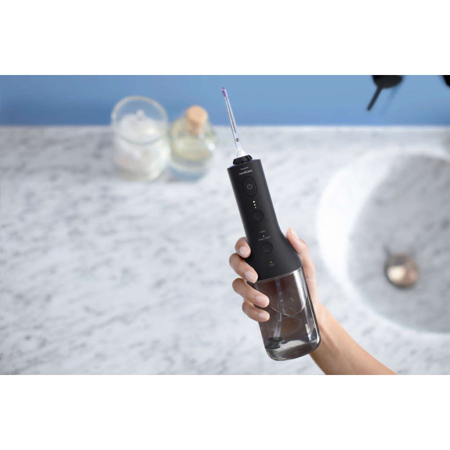 Philips Sonicare Power Flusser 3000 Akku-Mundwasser, Schwarz