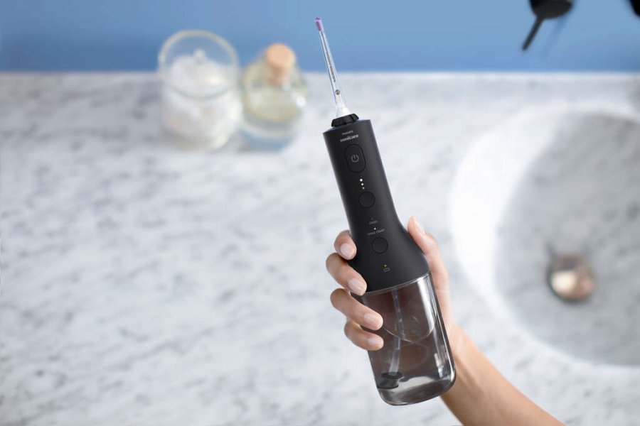 Philips Sonicare Power Flusser 3000 Akku-Mundwasser, Schwarz