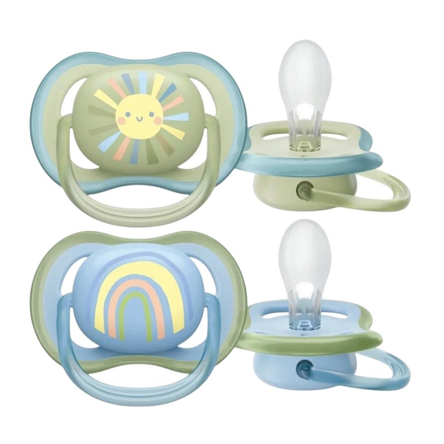 Philips Avent Ultra Air Schnuller 06 Monate 2er Set, Pastellgrn/Blau