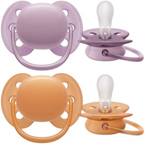Philips Avent Ultra Soft Fopspenen 618 mnd. 2 stuks, Oranje/Paars