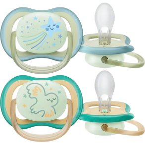 Philips Avent Ultra Air Fopspenen met Licht 06 mnd. 2 stuks, Orange/Lime