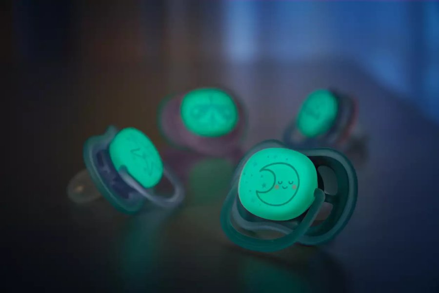 Philips Avent Ultra Air Schnuller mit Licht 618 Monate 2er Set, Mond/Stern