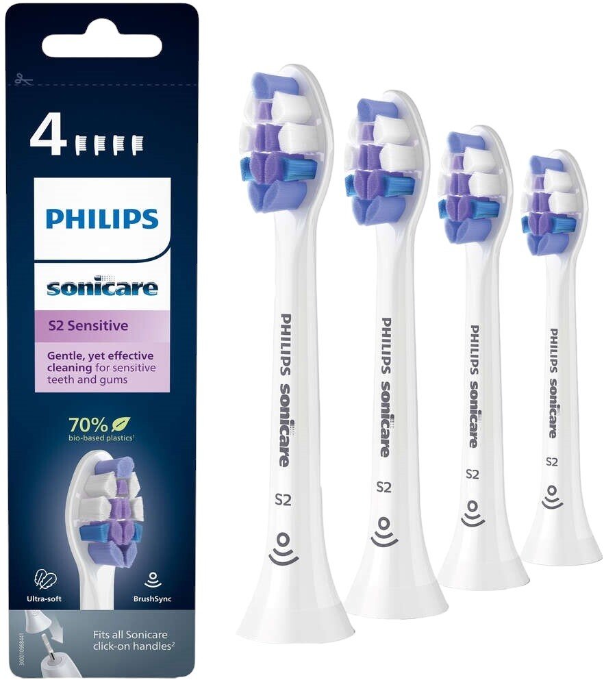 Philips Sonicare S2 Sensitive Zahnbrstenkopf 4er Set, Wei