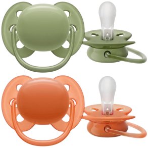 Philips Avent Ultra Soft Schnuller 18+ Monate 2er Set, Grn/Orange