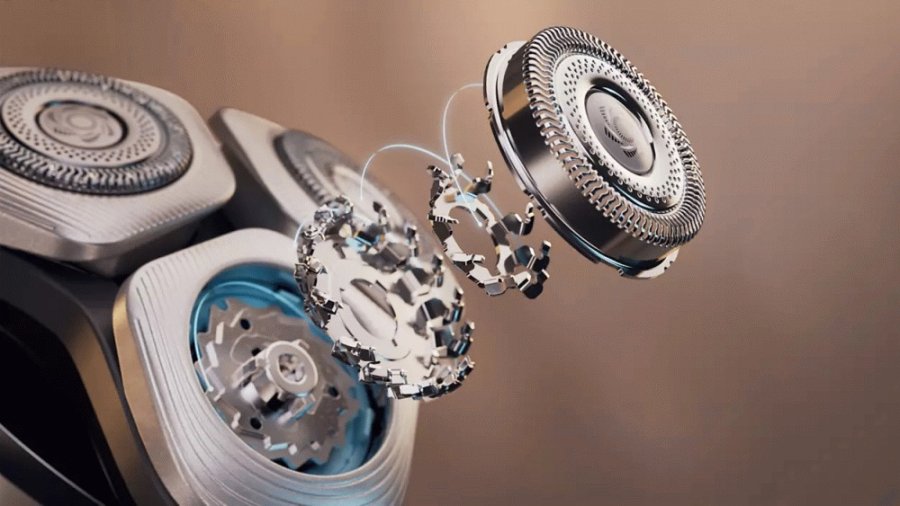 Philips Series i9000 Elektrischer Rasierer mit SkinIQ fr Nass- und Trockenrasur, Taubenblau