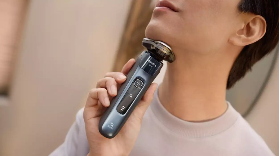 Philips Series i9000 Elektrischer Rasierer mit SkinIQ fr Nass- und Trockenrasur, Taubenblau