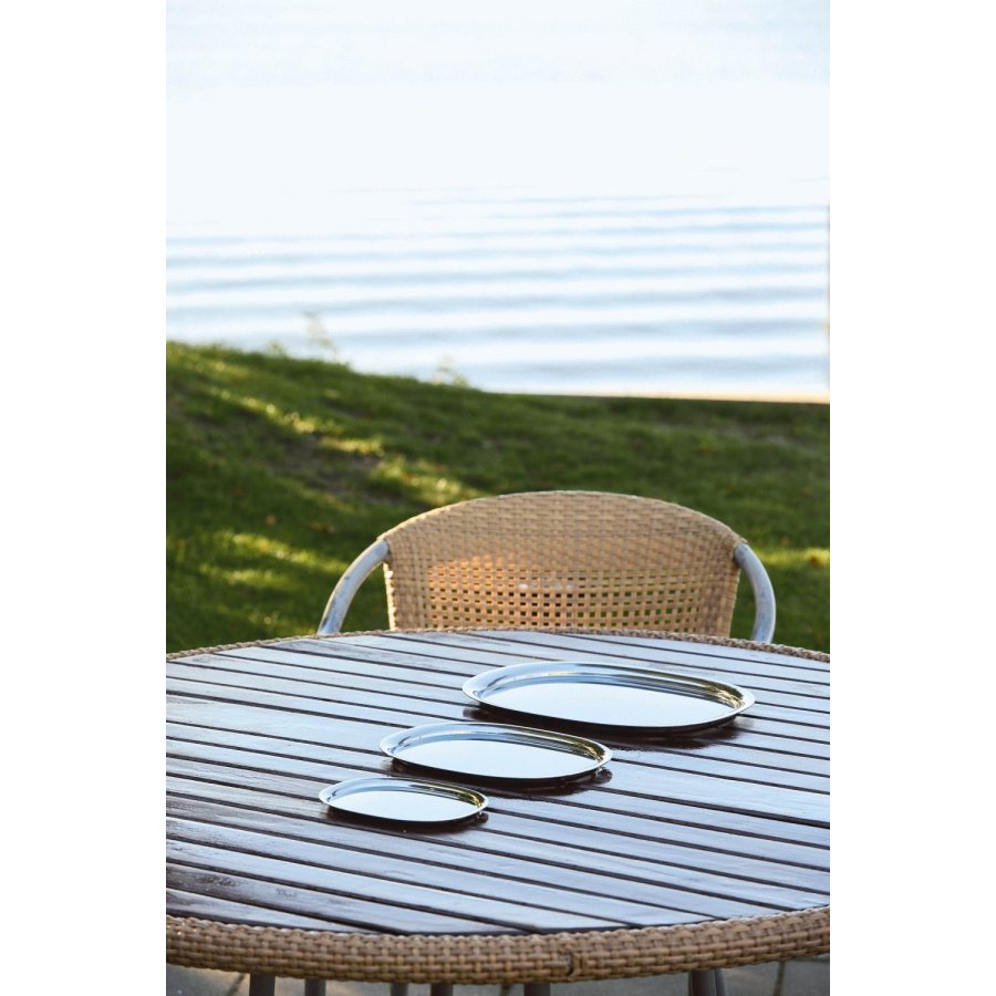 Piet Hein Superellipse Tablett 12x16,5 cm, Stahl