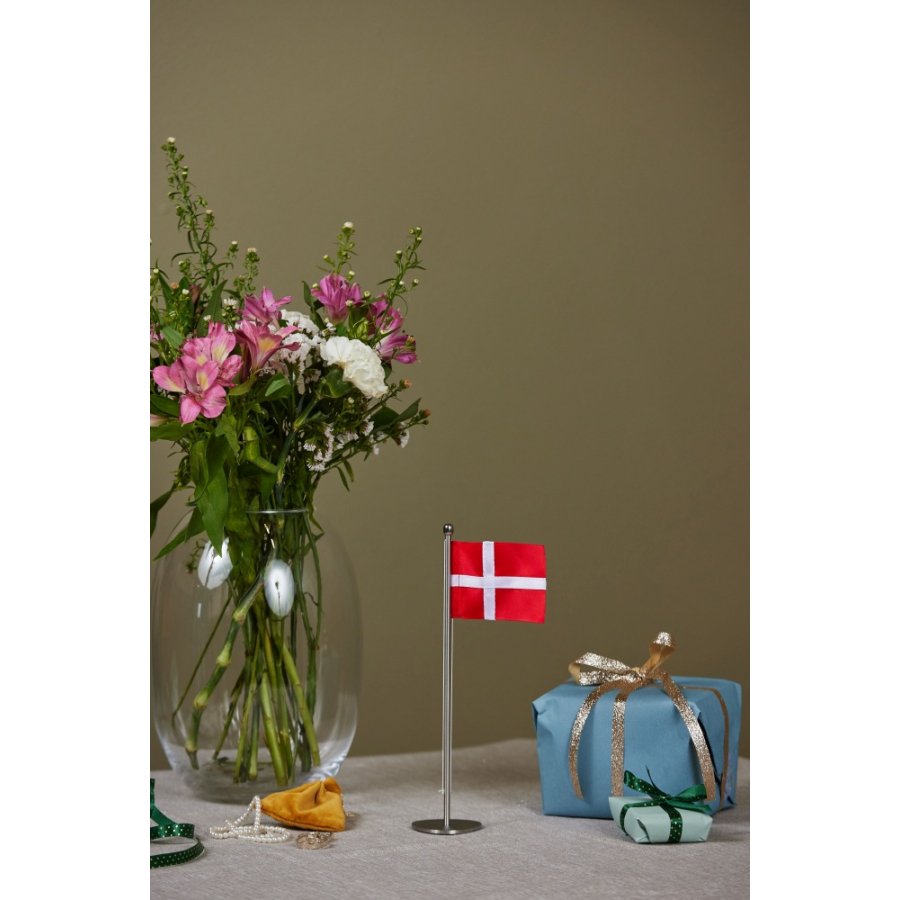 Piet Hein Bordflag H35 cm, Brstet Stl
