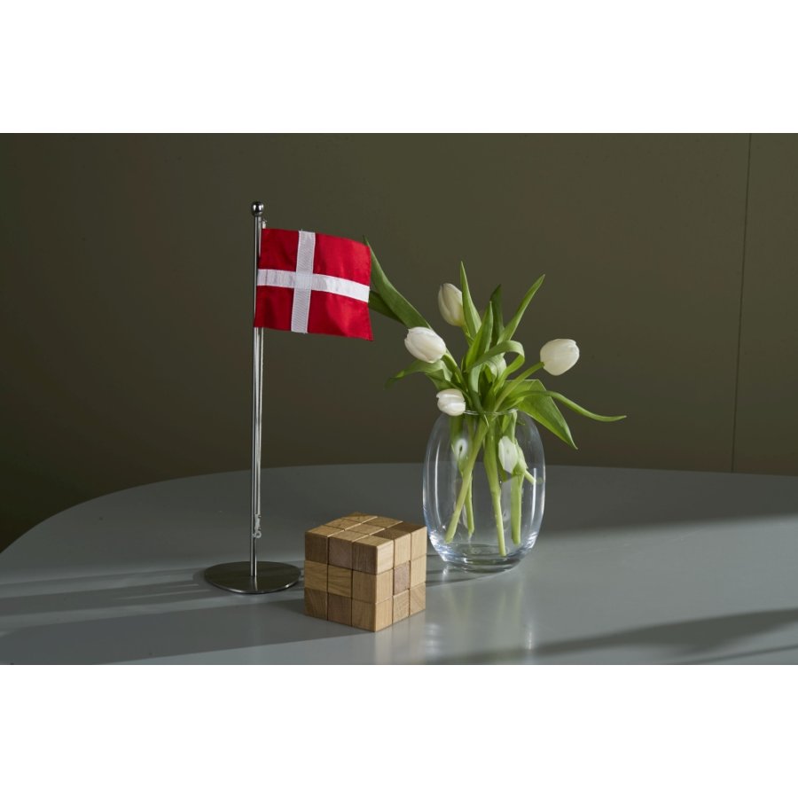 Piet Hein Bordflag H35 cm, Brstet Stl