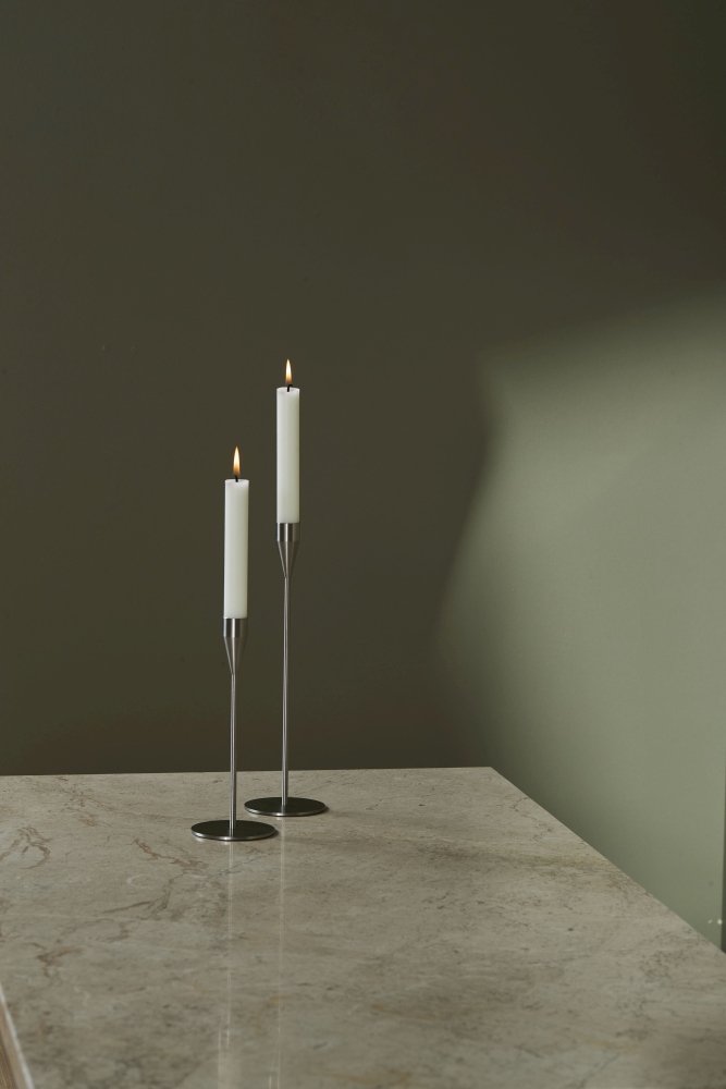 Piet Hein Lysestagest Venus/Jupiter 2 stk, Brstet Stl