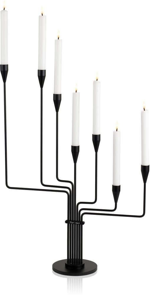 Piet Hein Lysestage Karlsvognen H63 cm, Sort