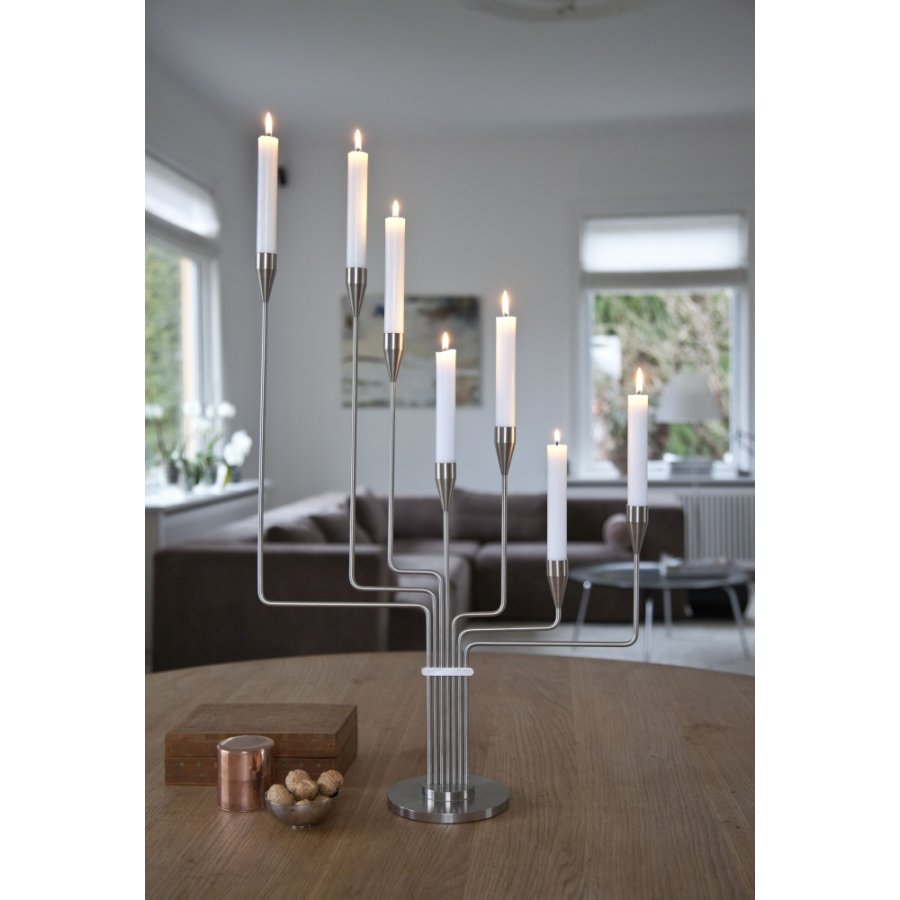 Piet Hein Lysestage Karlsvognen H63 cm, Brstet Stl