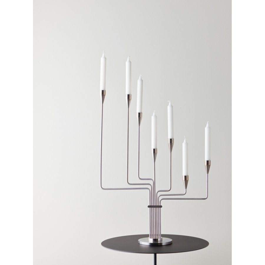 Piet Hein Lysestage Karlsvognen H63 cm, Brstet Stl