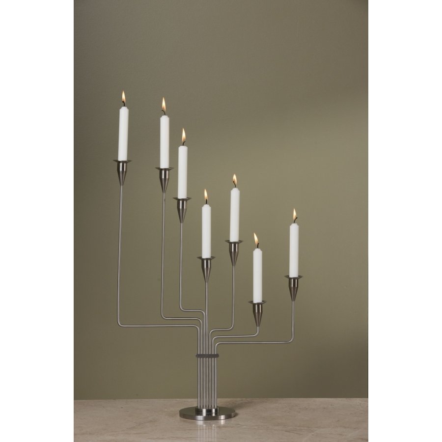 Piet Hein Lysestage Karlsvognen H63 cm, Brstet Stl