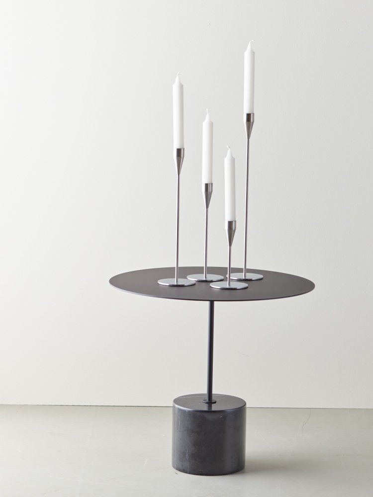 Piet Hein Lysestage Saturn H36 cm, Brstet Stl