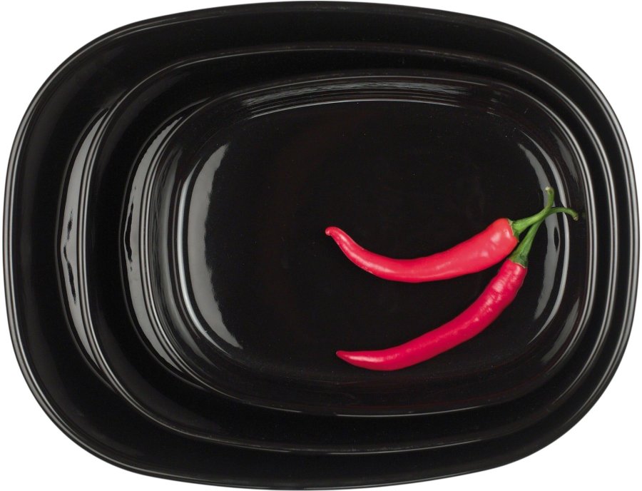 Piet Hein Superellipse Fad 23x30 cm, Sort