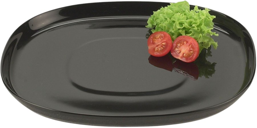 Piet Hein Superellipse Tallerken 24 cm, Sort