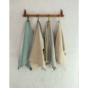 EKTA Living Viskestykke 2 stk. 50x70 cm, Taupe/Blå