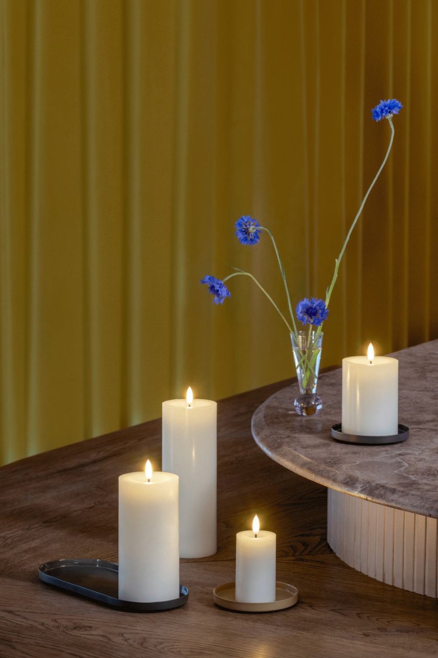 Moods & More Stompkaars met Smelteffect LED �4,9xH7,5 cm, Ivory