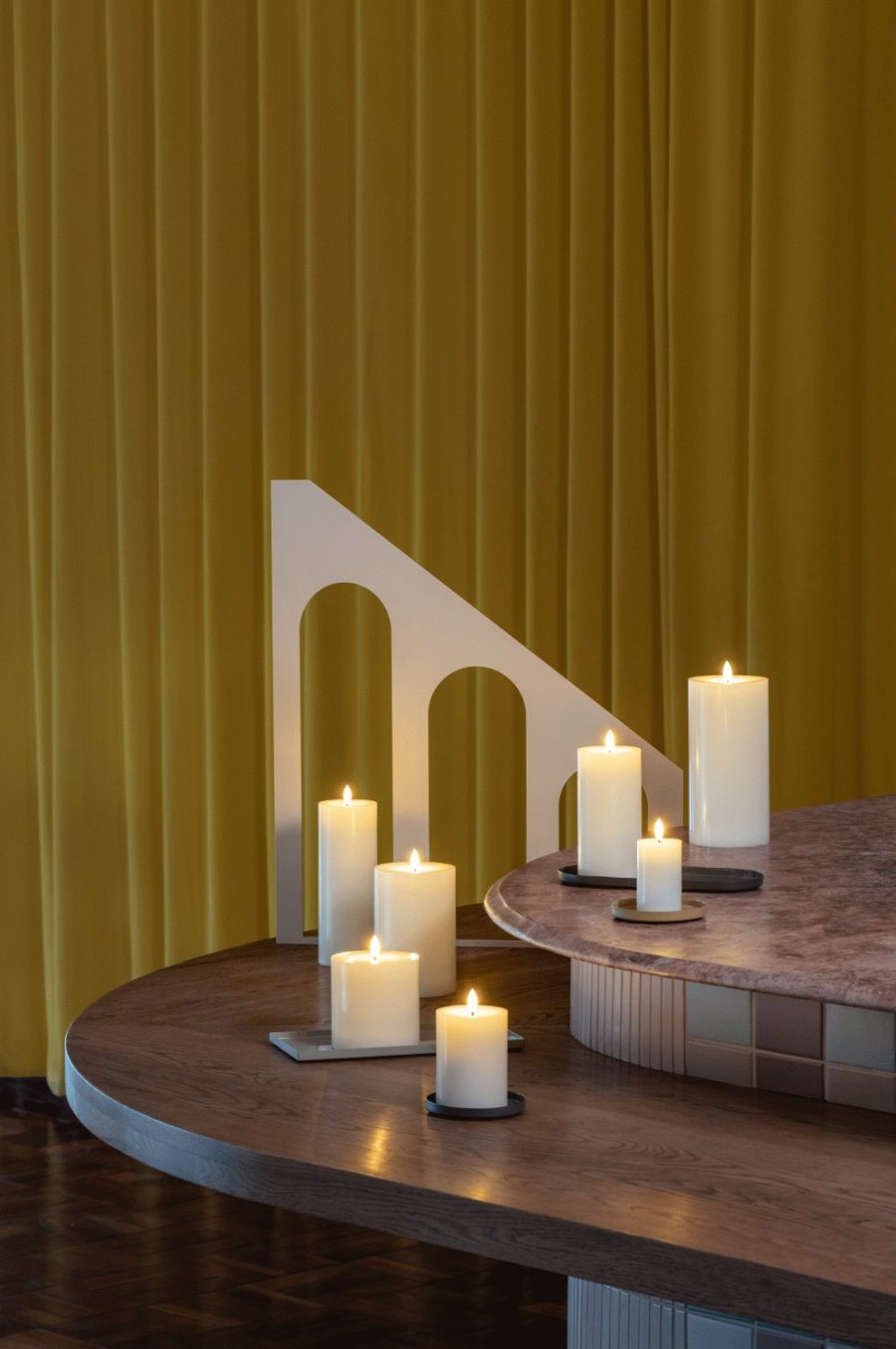 Moods & More Stompkaars met Smelteffect LED �7,4xH10 cm, Ivory