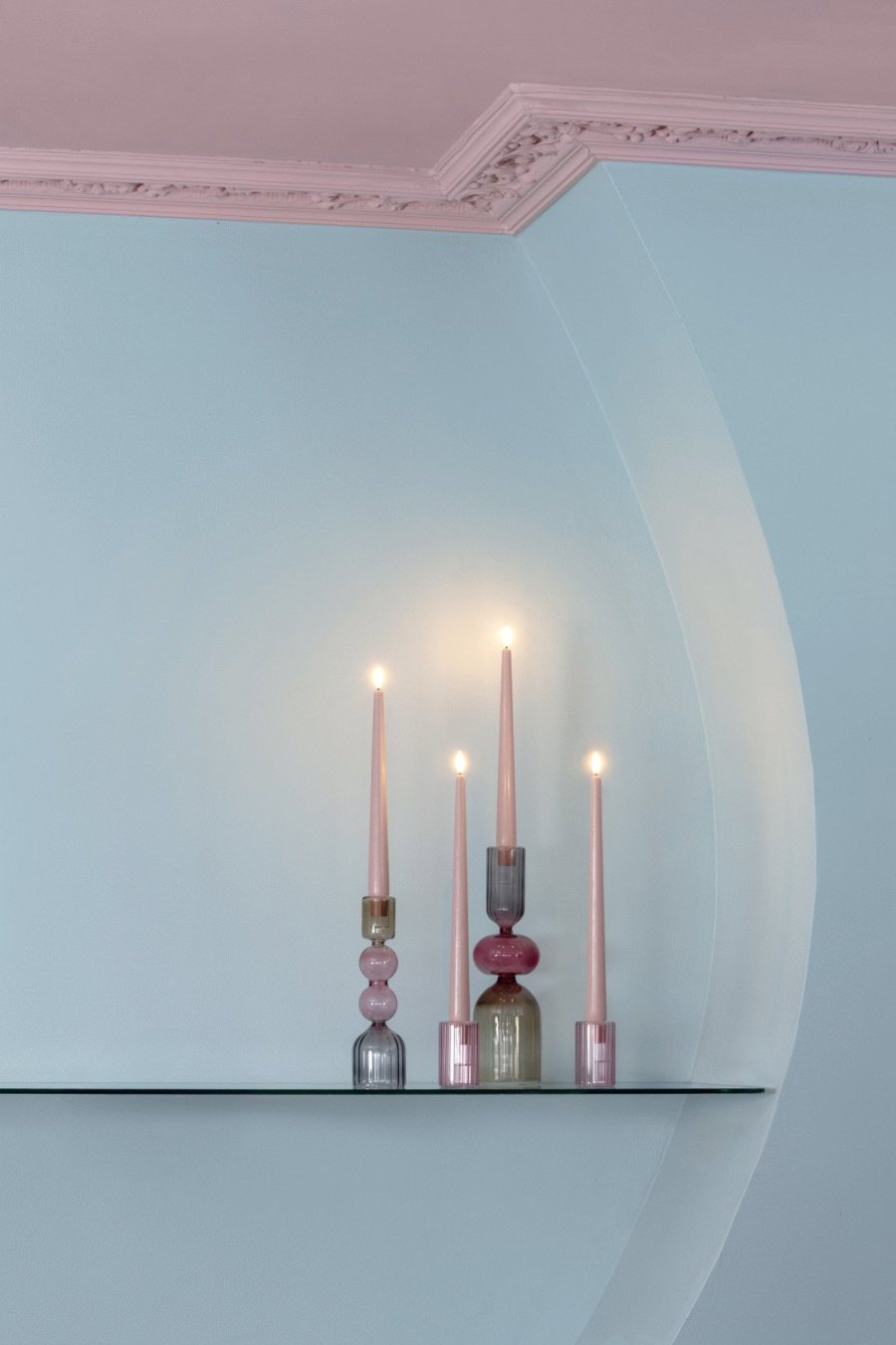 Moods & More Dinerkaars LED 2-delige set �2,3xH30 cm, Light Rose