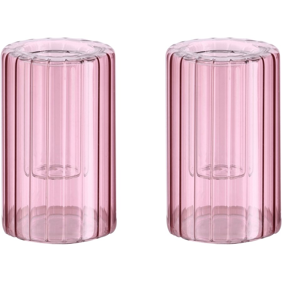 Moods & More Lima Kandelaar 2-delige set H7,5 cm, Vintage Rose