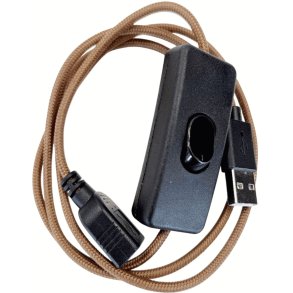 Mr. Wattson USB-forlngerledning m. Knap 1,5 m