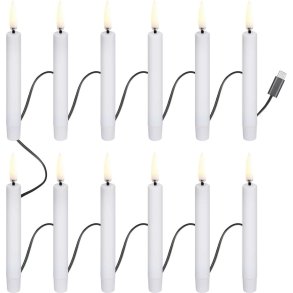 Uyuni Lighting Julelys LED 12 stk. Ø1,3xH11 cm, Hvid