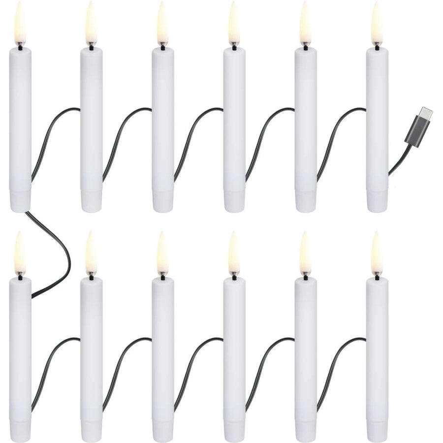 Uyuni Lighting Julelys LED 12 stk. 1,3xH11 cm, Hvid