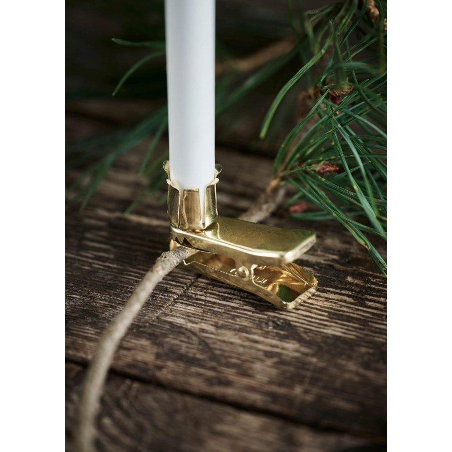 Uyuni Lighting Weihnachtsbaumkerzen mit Klips LED 6er Set Ø1,3xH13,8 cm, Gold
