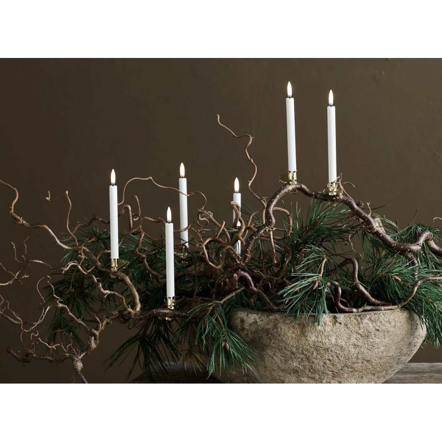 Uyuni Lighting Weihnachtsbaumkerzen mit Klips LED 6er Set Ø1,3xH13,8 cm, Gold