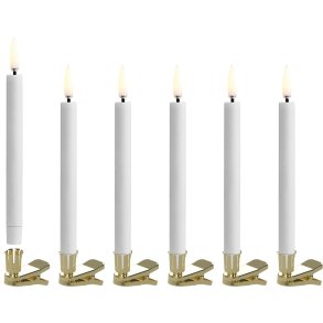 Uyuni Lighting Weihnachtsbaumkerzen mit Klips LED 6er Set Ø1,3xH13,8 cm, Gold