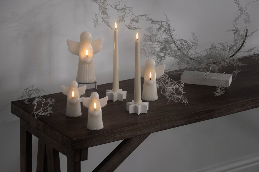 Uyuni Lighting Engelkerzen LED 2er Set Ø9xH12 cm, Vanilla