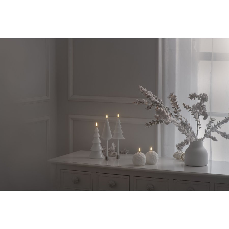 Uyuni Lighting Schneeball-Kerze LED Ø8 cm, Nordic White