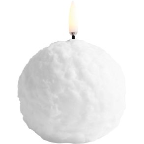 Uyuni Lighting Schneeball-Kerze LED Ø8 cm, Nordic White