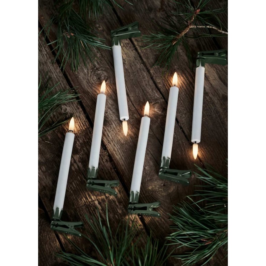 Uyuni Lighting Klammer für Weihnachtsbaumkerzen 6er Set, Dunkelgrün