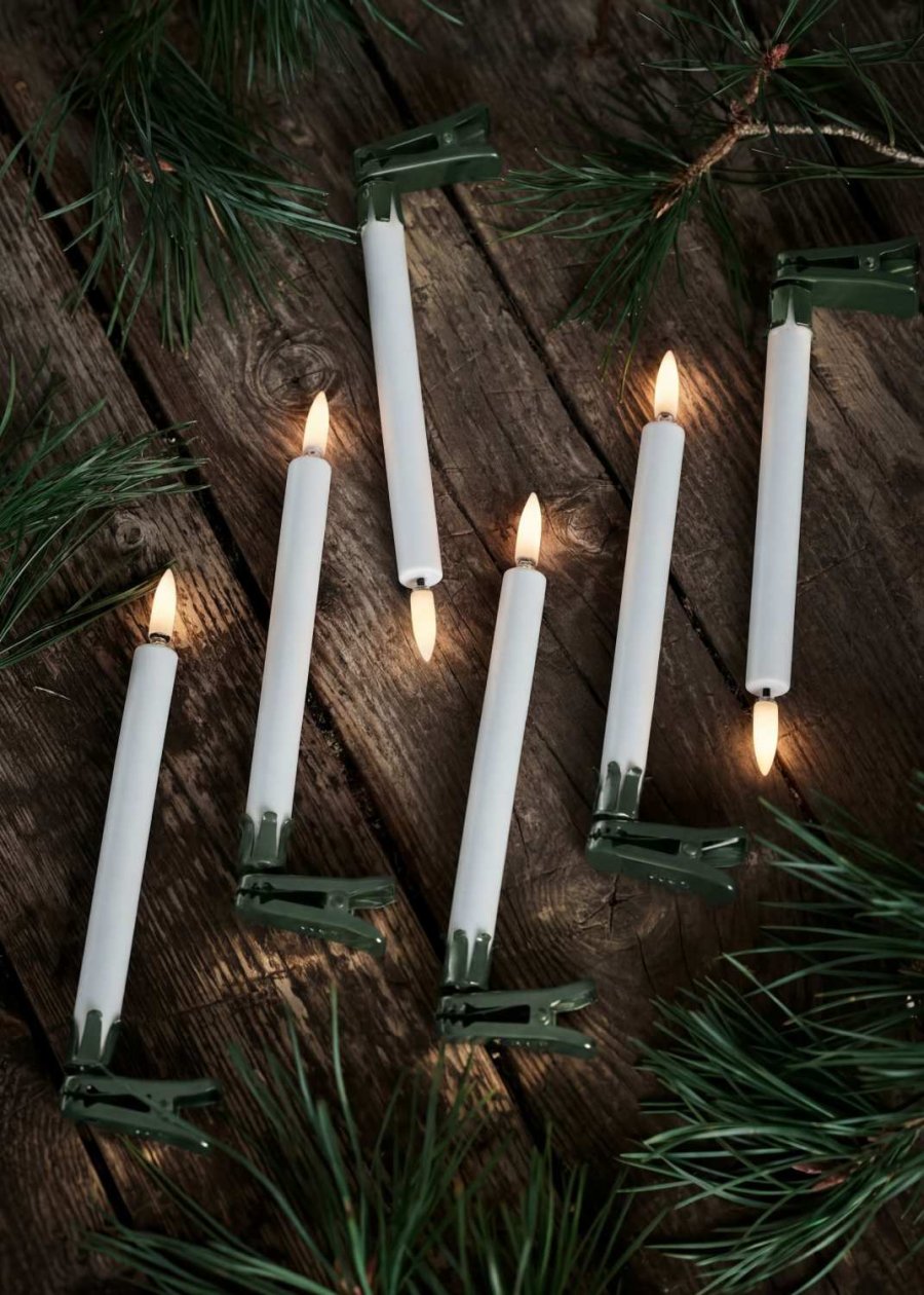 Uyuni Lighting Klammer für Weihnachtsbaumkerzen 6er Set, Dunkelgrün