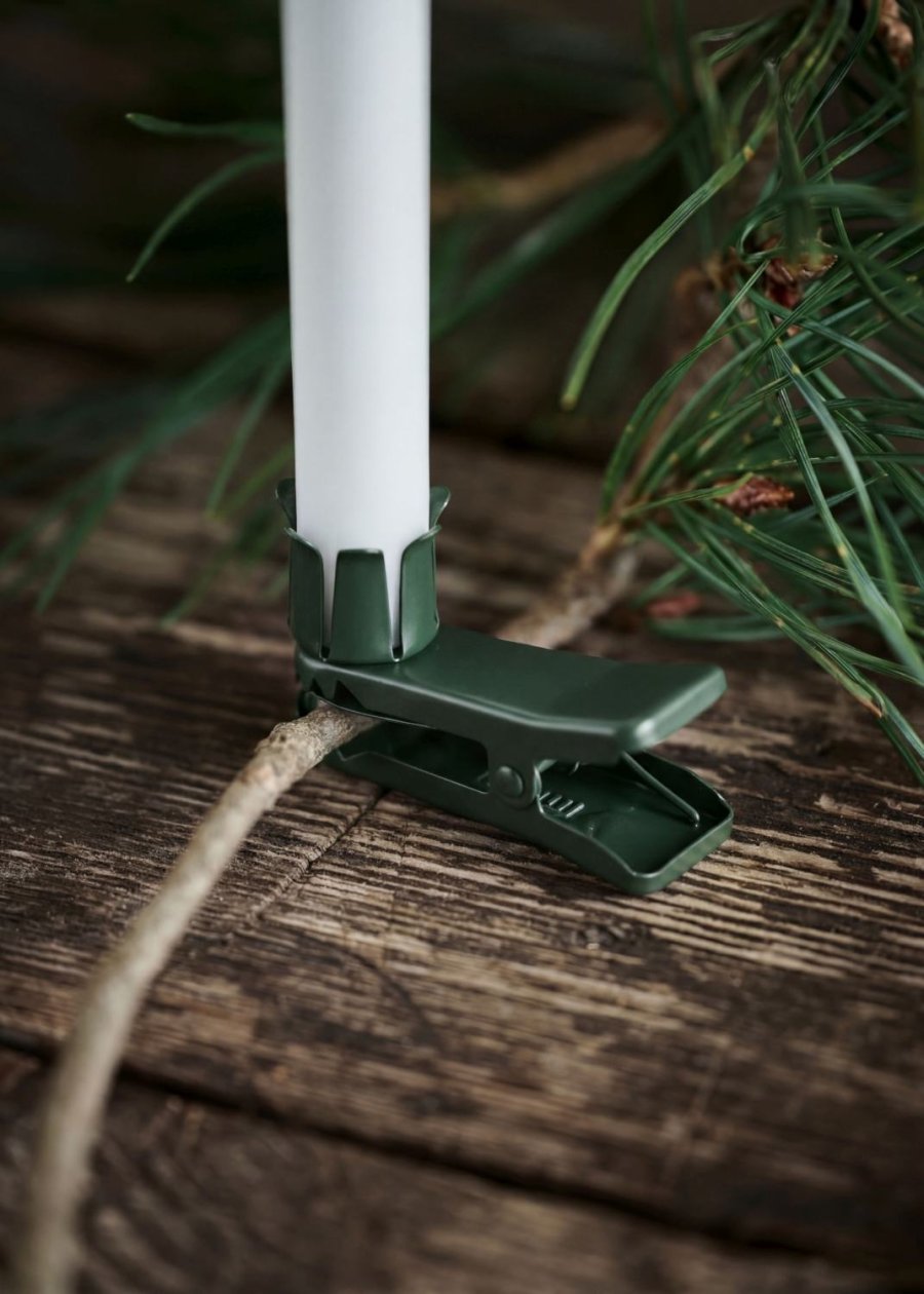 Uyuni Lighting Klammer für Weihnachtsbaumkerzen 6er Set, Dunkelgrün