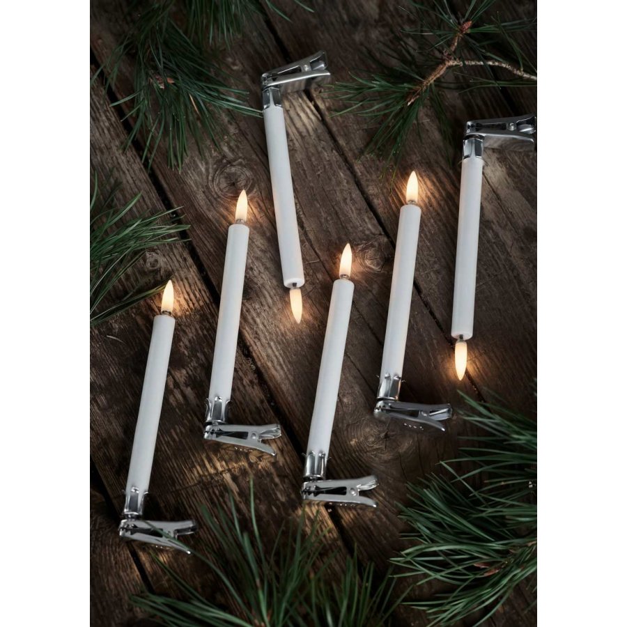 Uyuni Lighting Klammer für Weihnachtsbaumkerzen 6er Set, Silber