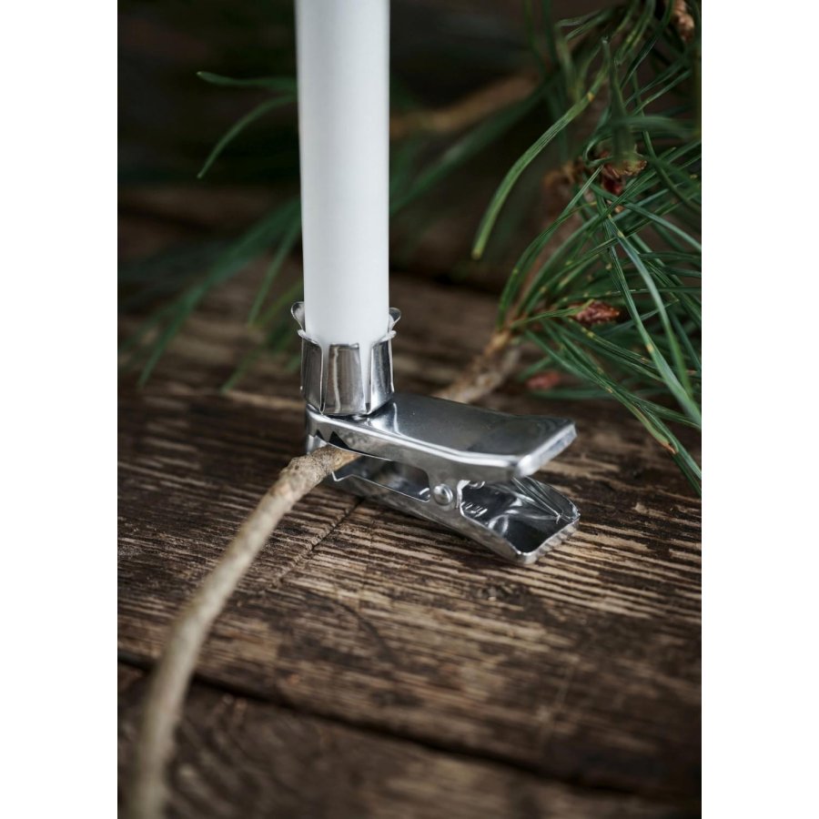 Uyuni Lighting Klammer für Weihnachtsbaumkerzen 6er Set, Silber