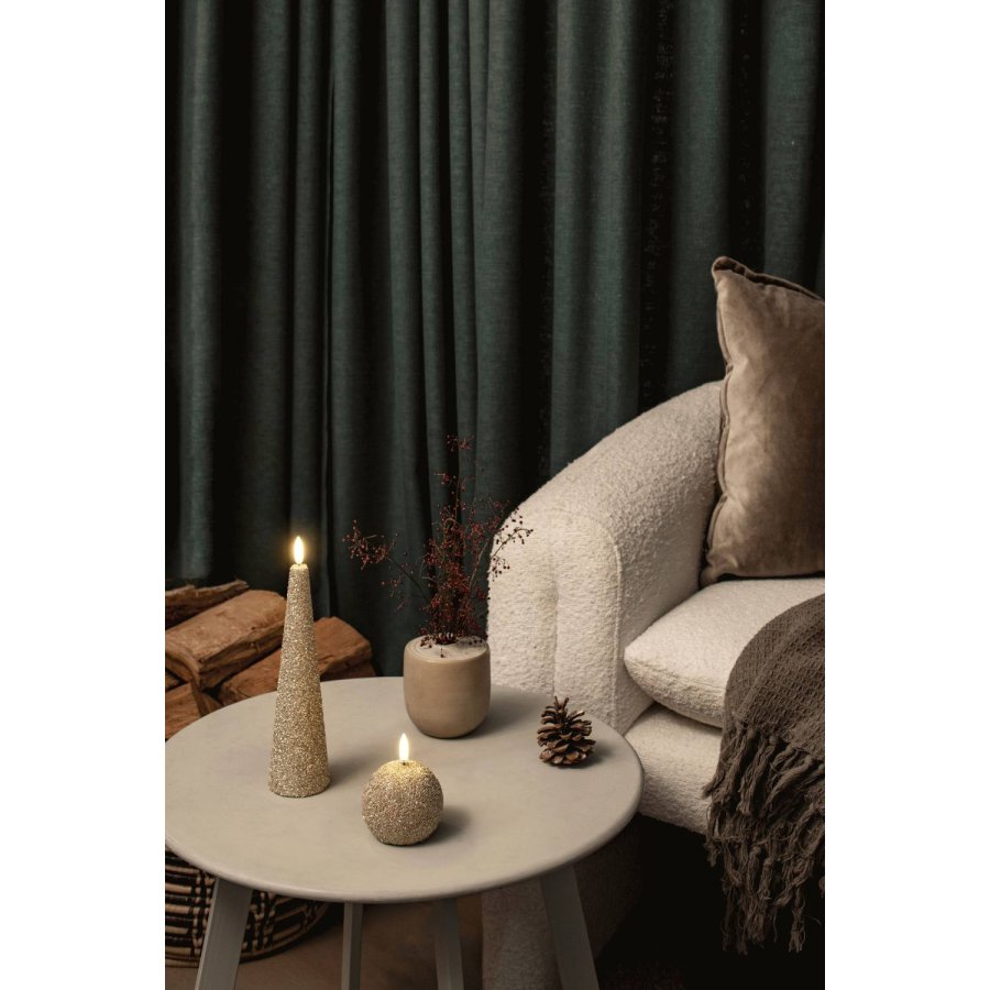 Uyuni Lighting Keglelys LED 5,8xH21,5 cm, Champagne/Glitter