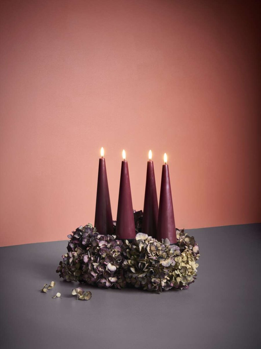 Uyuni Lighting Adventsgaveske LED 5,8xH21,5 cm, Wine Red