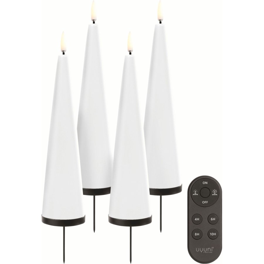 Uyuni Lighting Gaveske Kegleys LED m. Fjernbetjening og Spyd 9 Dele, Nordic White