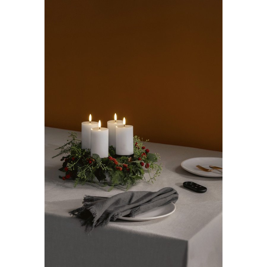 Uyuni Lighting Gaveske Bloklys LED m. Fjernbetjening og Spyd 9 Dele, Nordic White