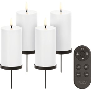 Uyuni Lighting Gaveske Bloklys LED m. Fjernbetjening og Spyd 9 Dele, Nordic White