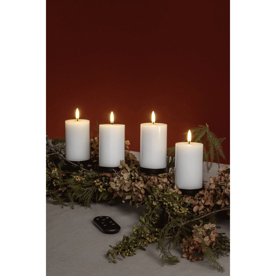 Uyuni Lighting Gaveske Bloklys LED m. Fjernbetjening og Spyd 9 Dele, Nordic White