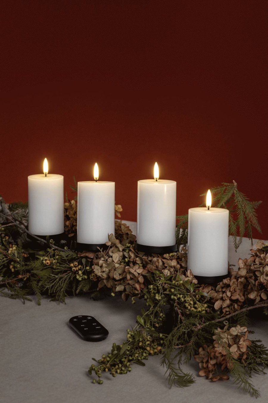 Uyuni Lighting Gaveske Bloklys LED m. Fjernbetjening og Spyd 9 Dele, Nordic White