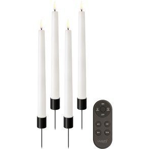 Uyuni Lighting Gaveske Kronelys LED m. Fjernbetjening og Spyd 9 Dele, Nordic White